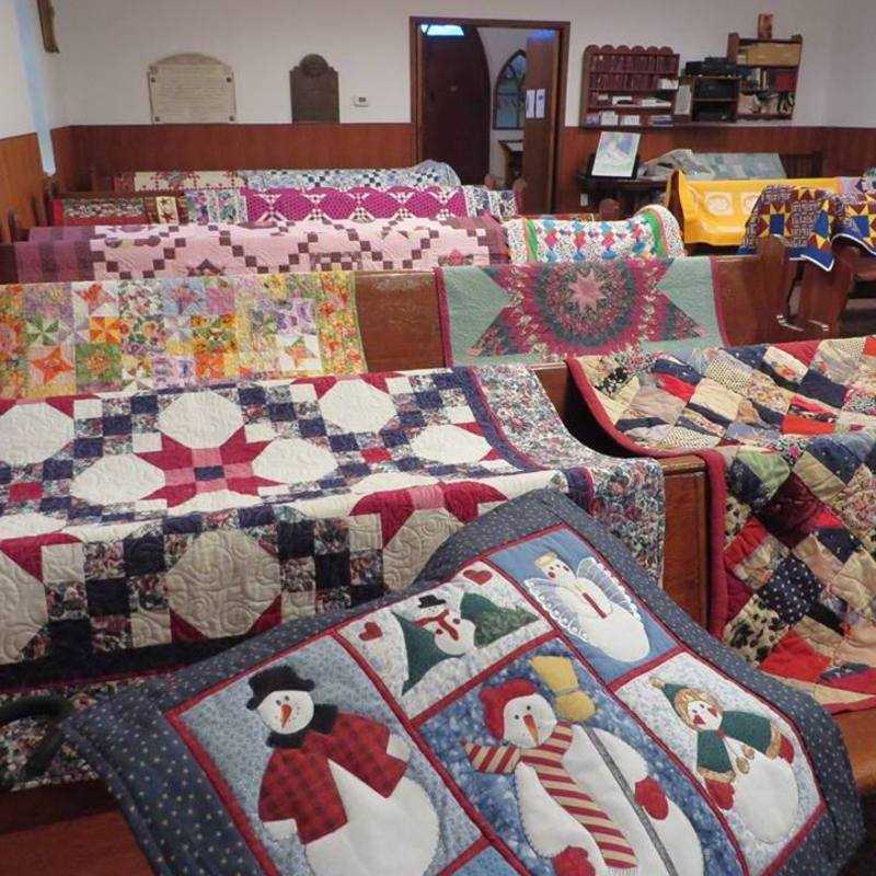 Quilts on the Pews for the Lacombe Harvest Festival