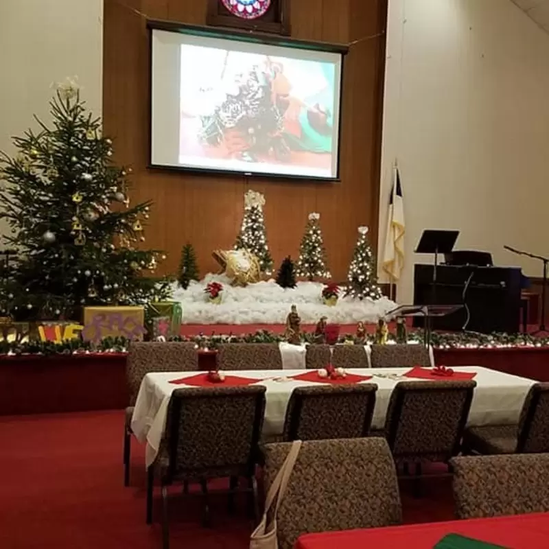 The sanctuary at Christmas