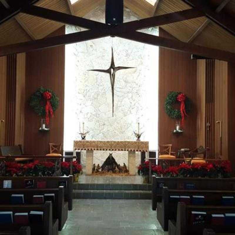 The sanctuary decked for Christmas celebrations