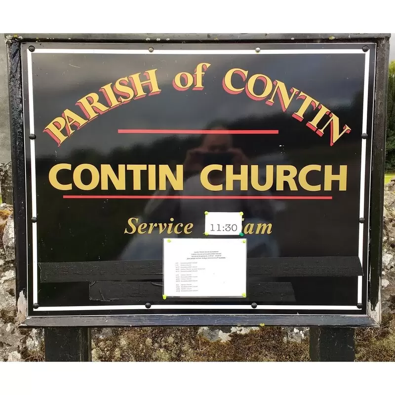 Contin Parish Church sign - photo courtesy of Dougie Beck