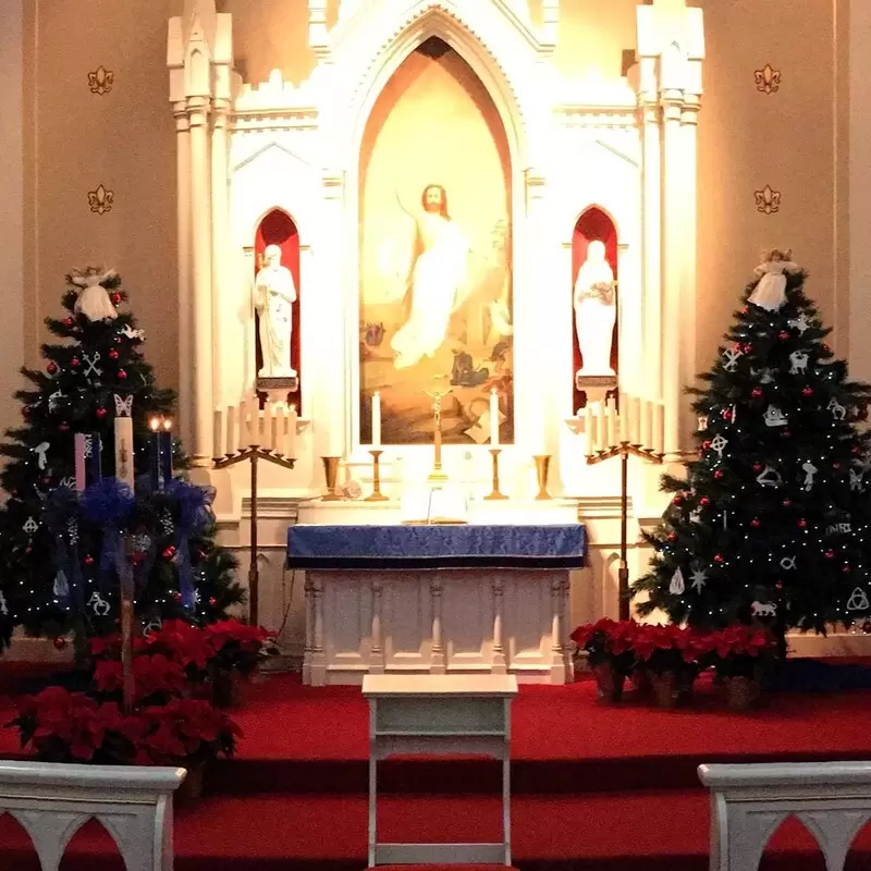 The altar at Christmas