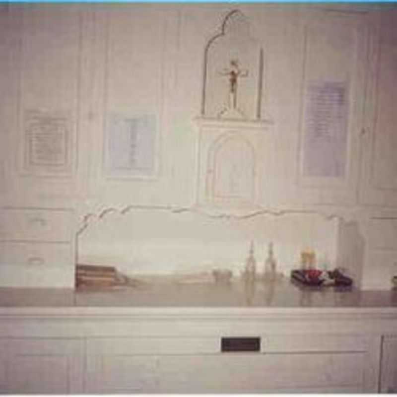 A cabinet in the back part of the church