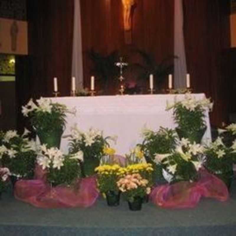 Easter - the altar is decorated as a symbol of the Resurrection