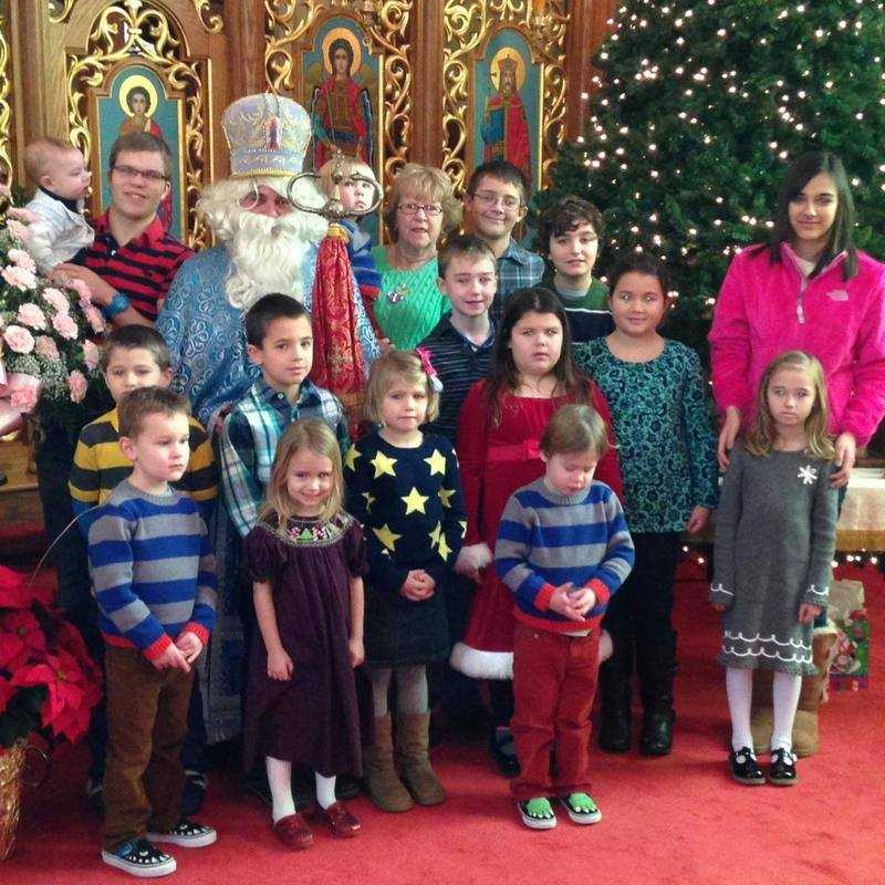 Saint Nicholas visits Saint Michaels Orthodox Church - January 2014