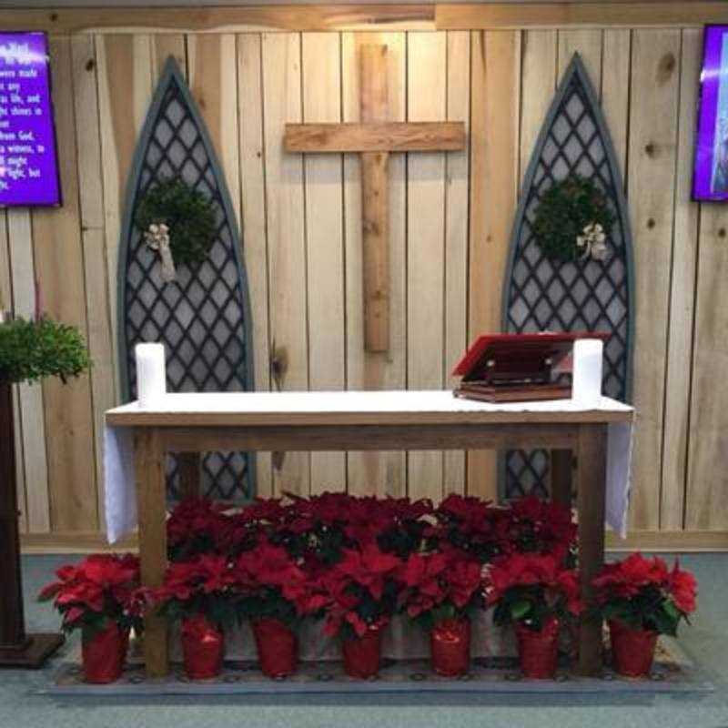 The altar at Christmas