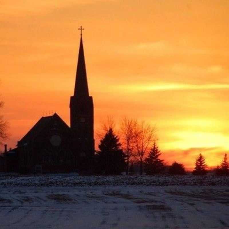 Sunset at St. John the Baptist Church March 27, 2011 - Photo copyright 2011 Harriet Traxler