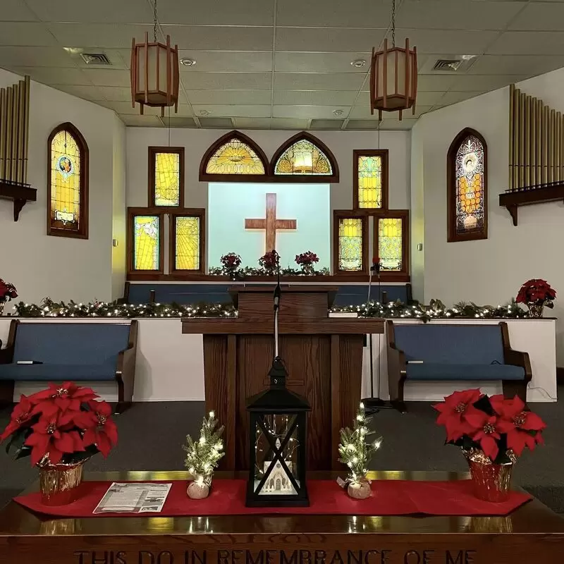 The altar at Christmas