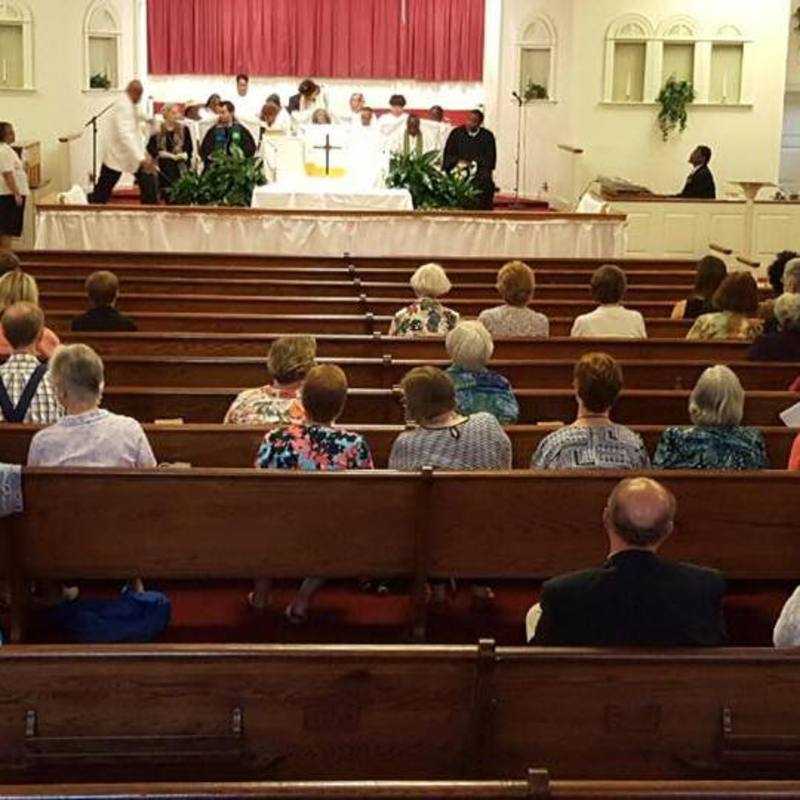 Sunday service at St. Mark AME Church