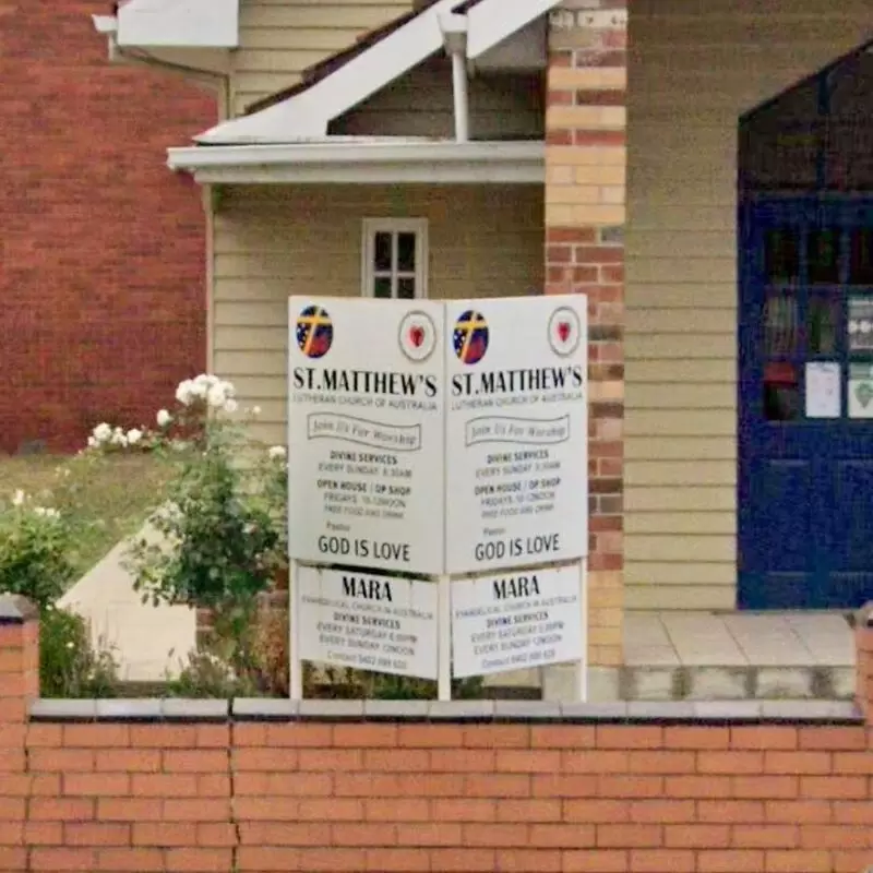 St Matthew's Lutheran Church sign