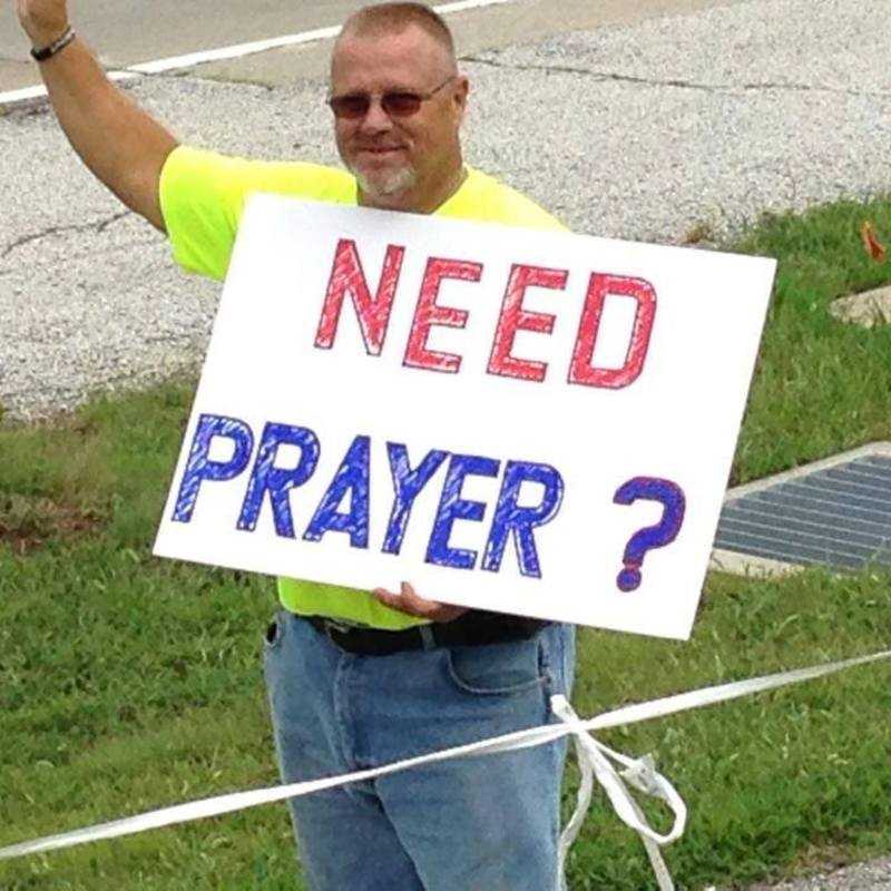 Sidewalk Prayer on Highway K