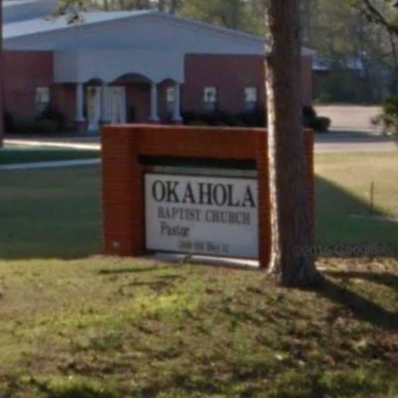 Okahola Baptist Church sign