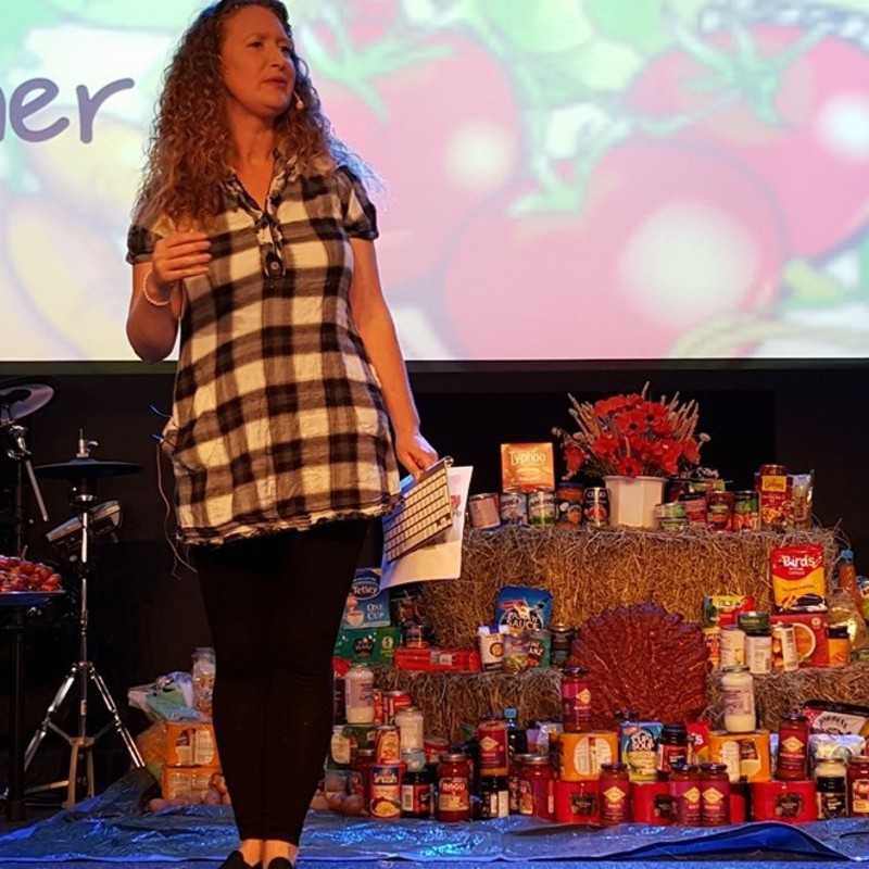 Harvest display at Elim Yeovil