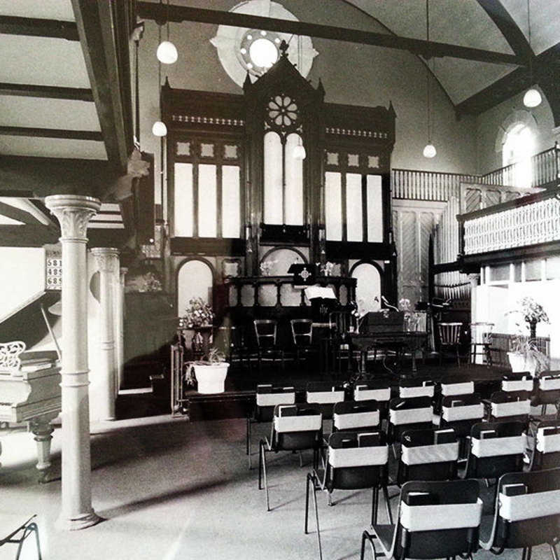 Inside the old  church