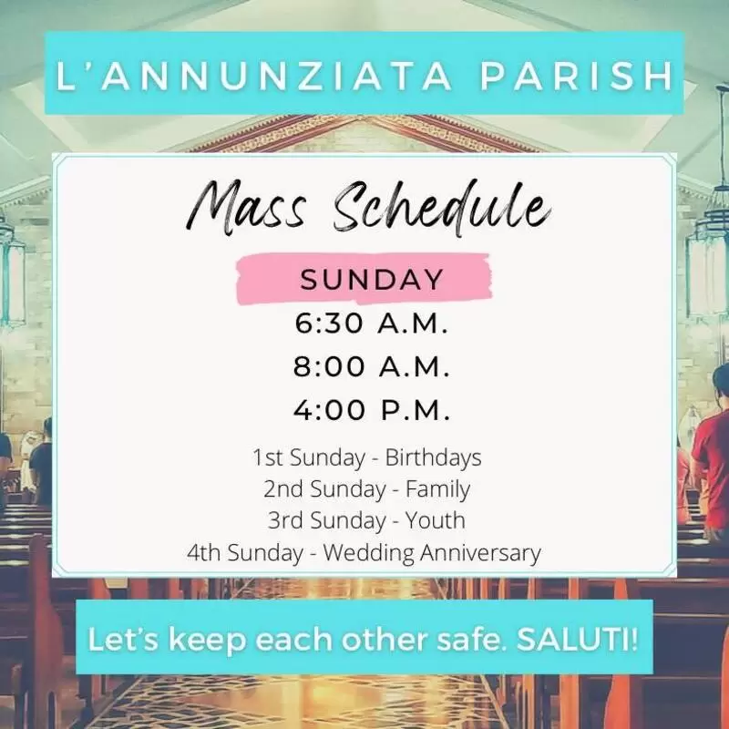 Mass schedule - weekend