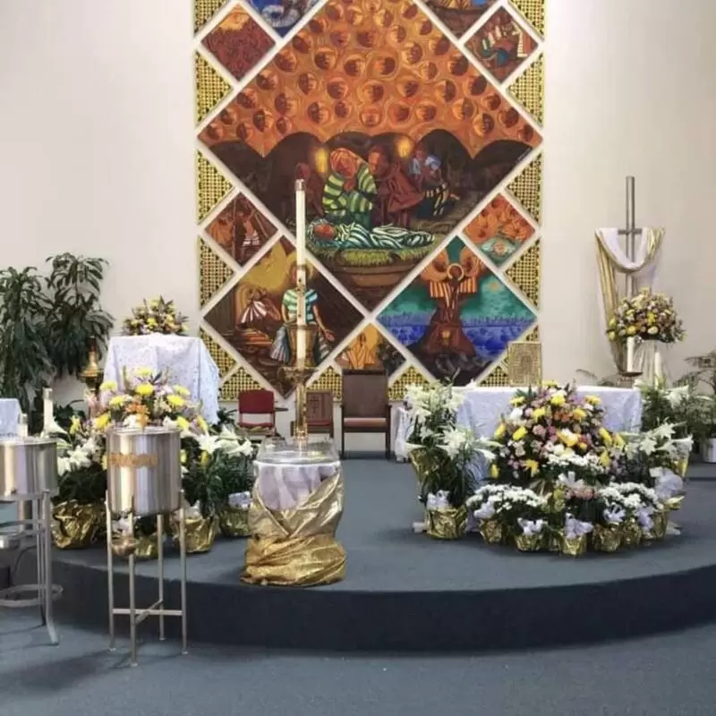 The altar at Easter