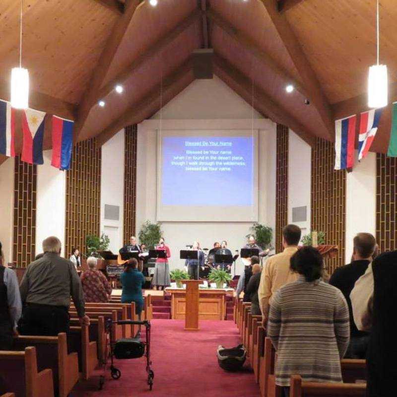 Sunday worship at First Alliance Church