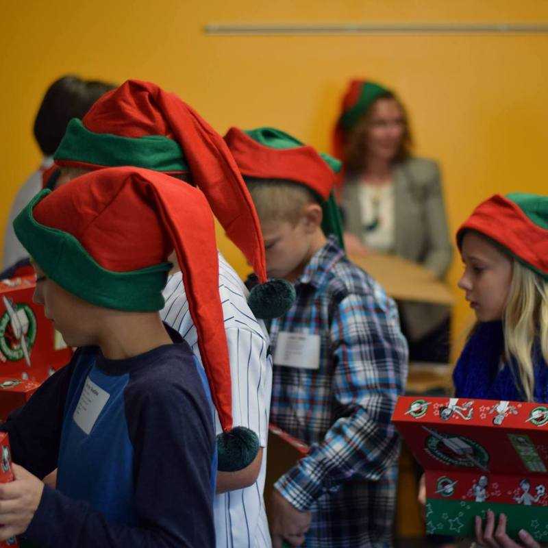 Operation Christmas Child packing party 2014