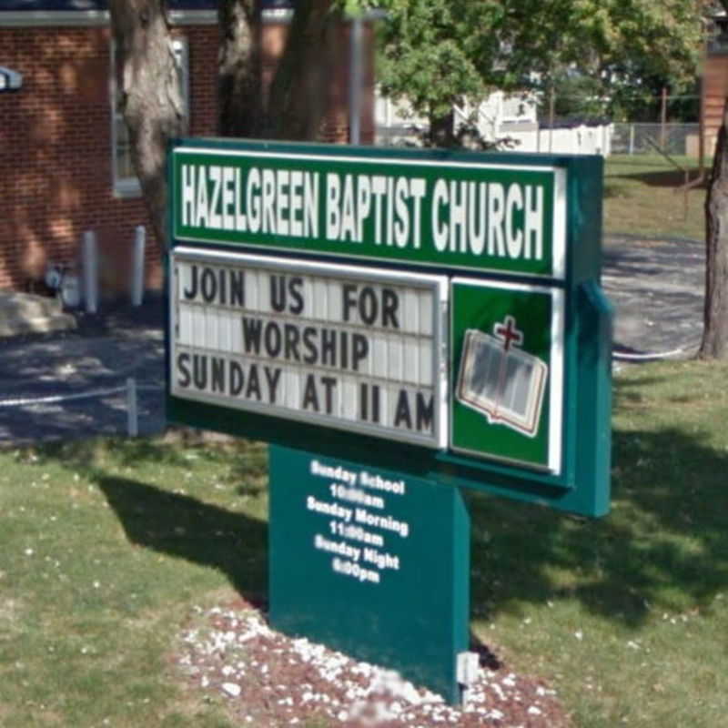 Hazelgreen Baptist Church sign