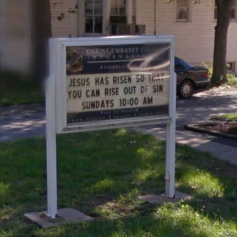 Christ Embassy Church International church sign