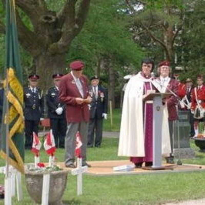 Archbishop Dorian Baxter at Veterans Cemetery in Newmarket Ontario