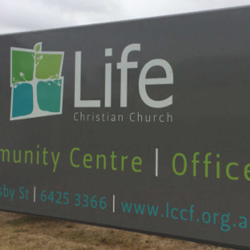 Life Christian Church office sign