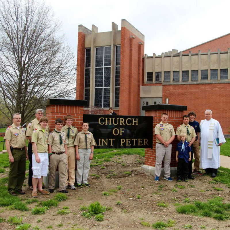 Dedication f the new St. Peter sign - Sunday, April 28, 2013