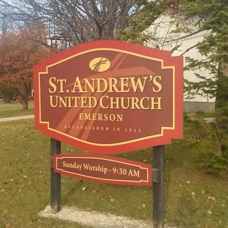 St. Andrew's United Church Emerson church sign - photo courtesy of Ina Himro