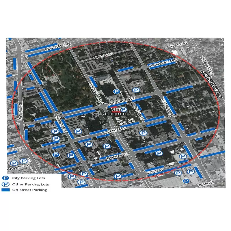 Metropolitan Church Parking Map