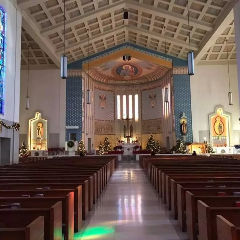 The sanctuary decorated for Christmas (2016)