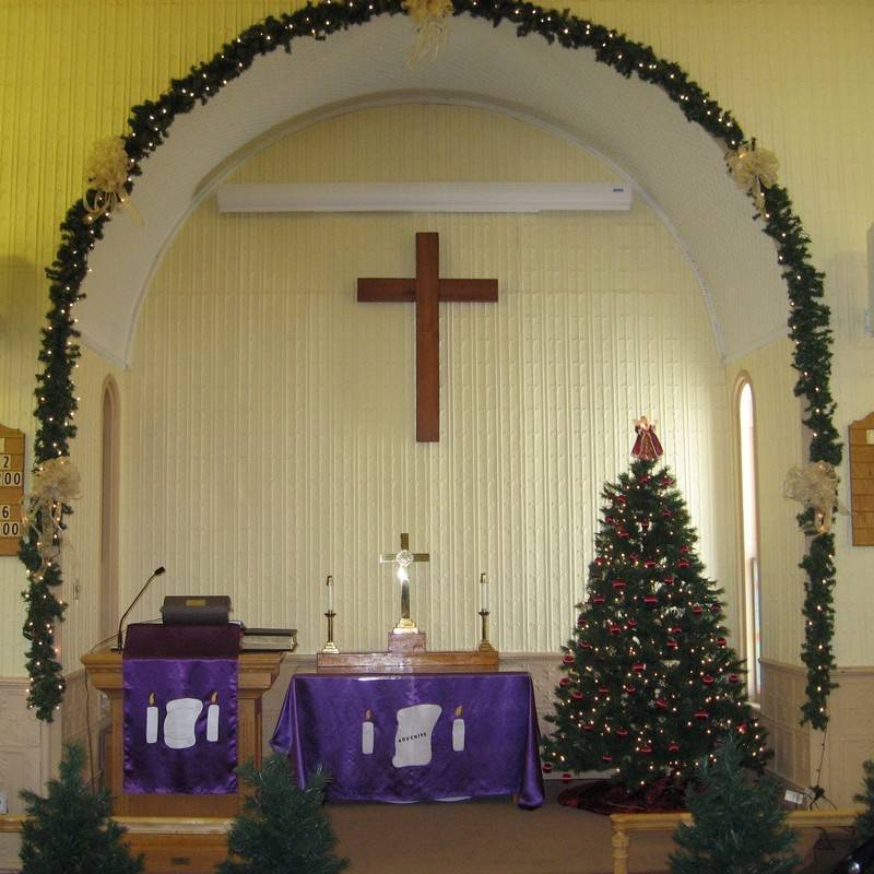 The sanctuary at Christmas