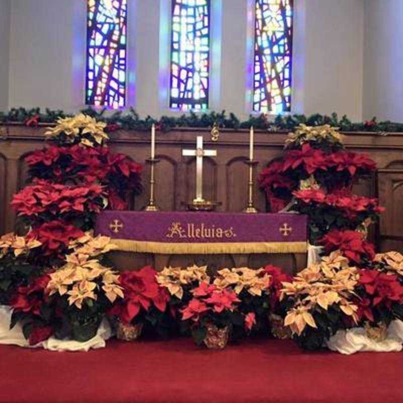 The altar at Christmas