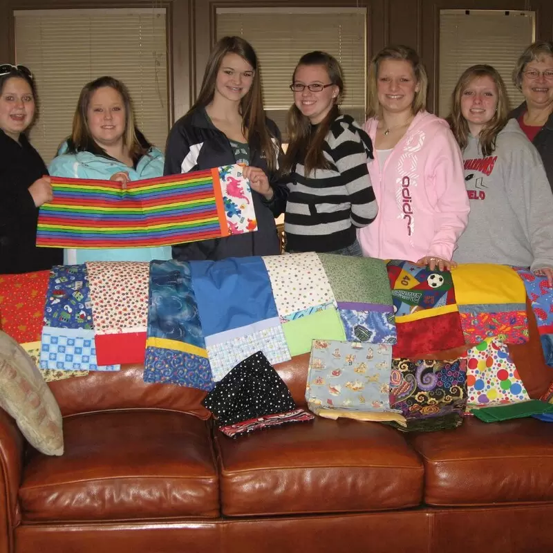 Delivering pillow cases to Ronald McDonald House in Iowa City, Ia