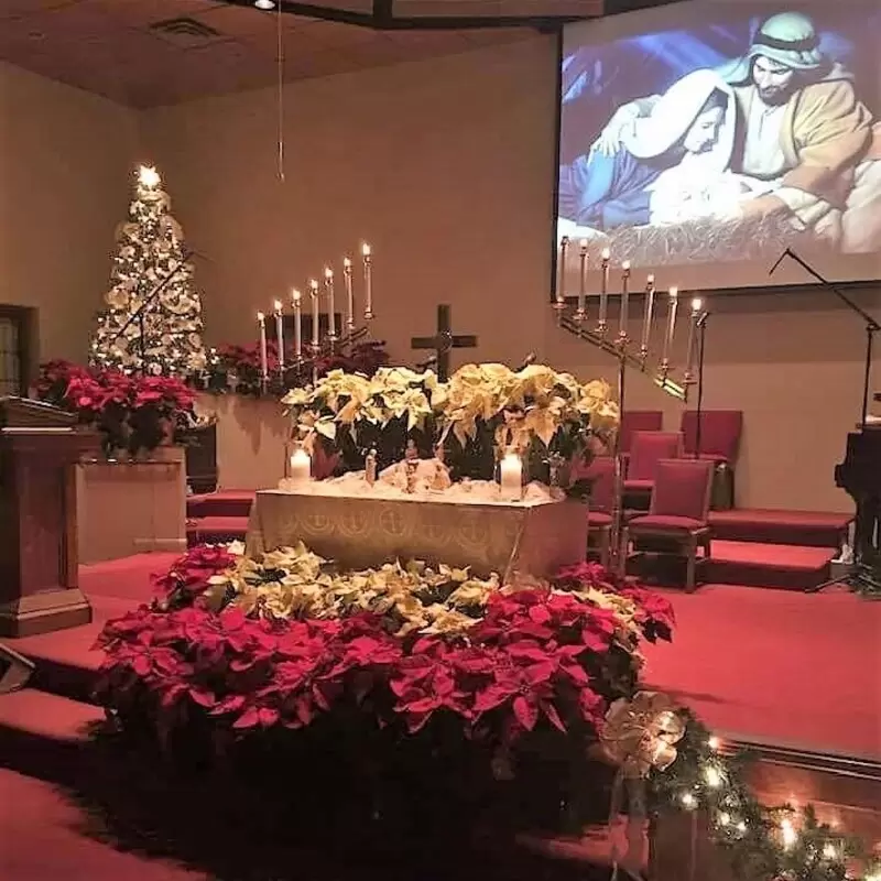 The sanctuary at Christmas