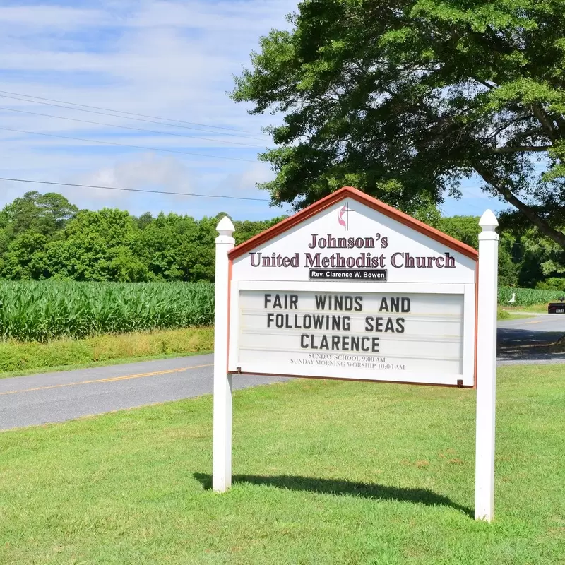 Johnsons United Methodist Church sign - photo courtesy of Douglas W. Reynolds, Jr.