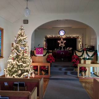 The sanctuary at Christmas