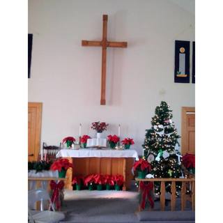 The sanctuary at Christmas