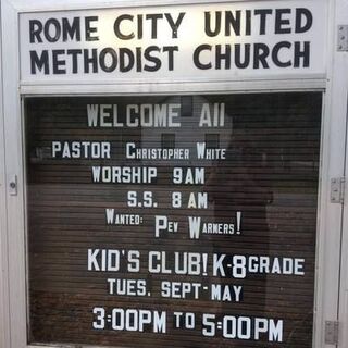 Rome City United Methodist Church sign