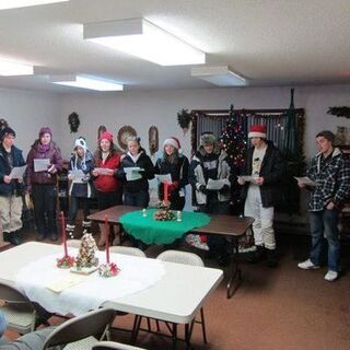 Teens On target Christmas Caroling