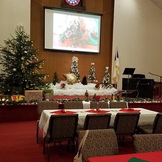 The sanctuary at Christmas