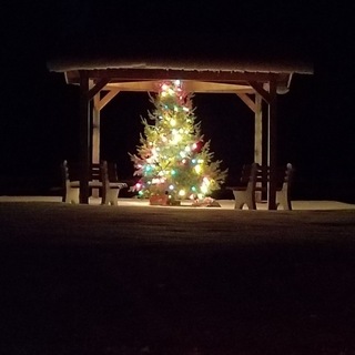 The gazebo at Christmas