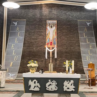 The altar at Easter