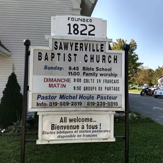 Sawyerville Baptist Church sign - photo courtesy of Steven Riendeau