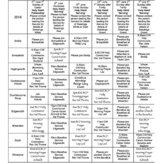 Church services June 2019