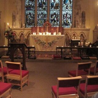 Taize Candles glowing