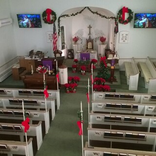 The sanctuary at Christmas