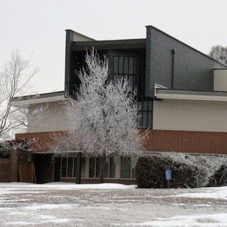 Highlands Presbyterian Church in winter