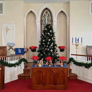 The sanctuary at Christmas