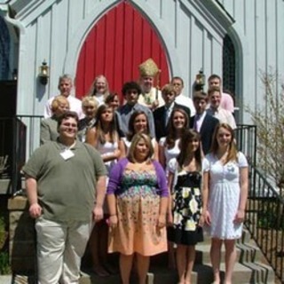 Bishop Whitmore and newly confirmed members, Easter 2009