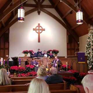 The sanctuary at Christmas