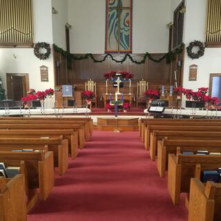 The sanctuary at Christmas